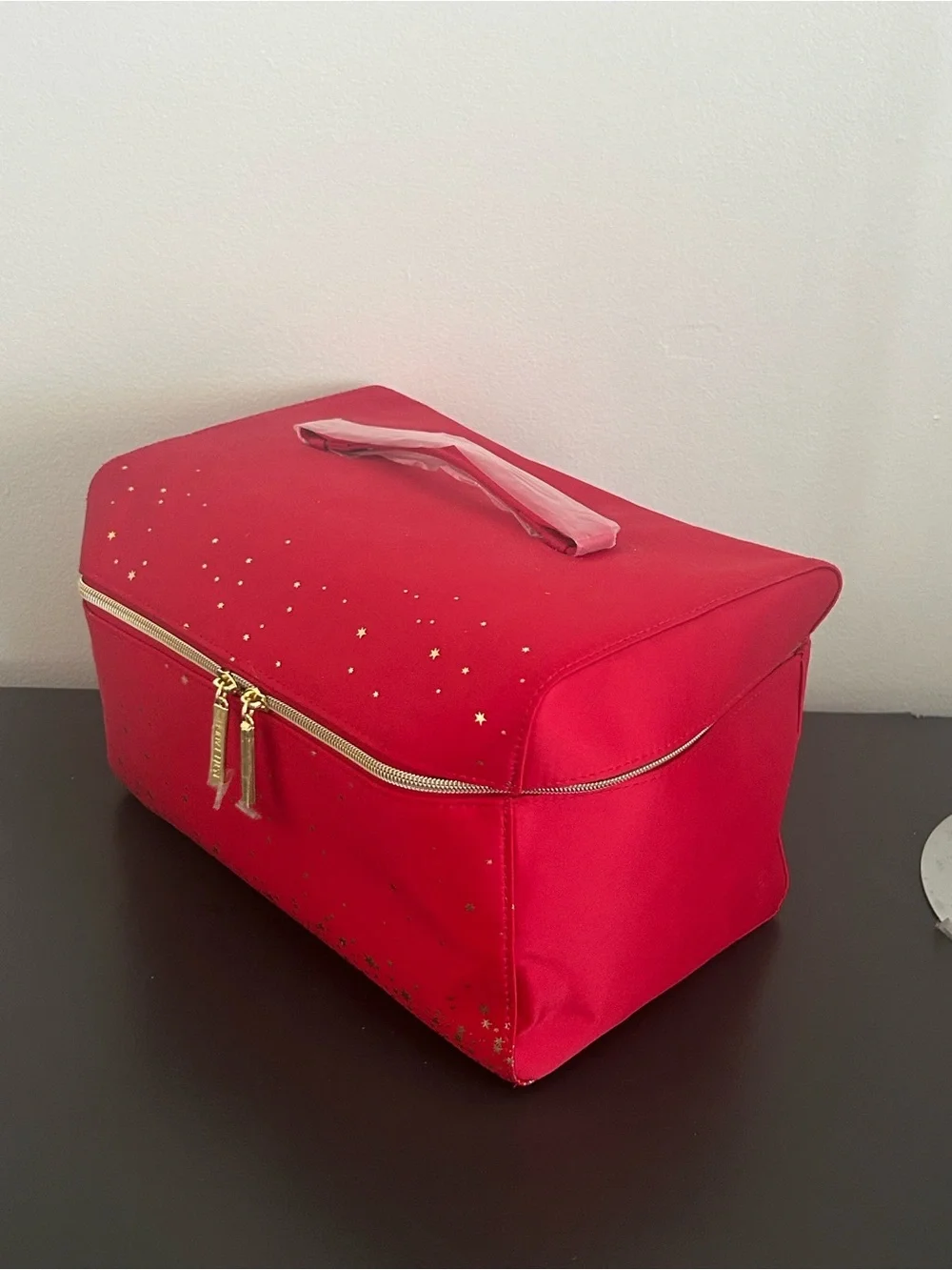 Estée Lauder Red Cosmetic Train Case Makeup Travel Organizer Vanity Ba